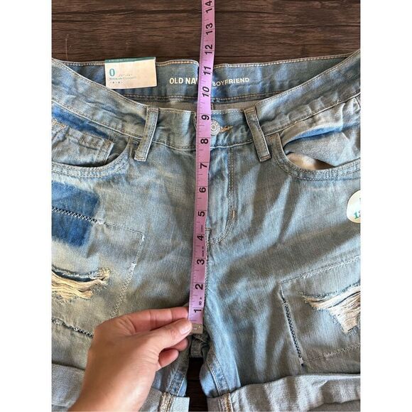 NWT New Old Navy Size 0 Regular Boyfriend denim Distressed shorts - Picture 9 of 9